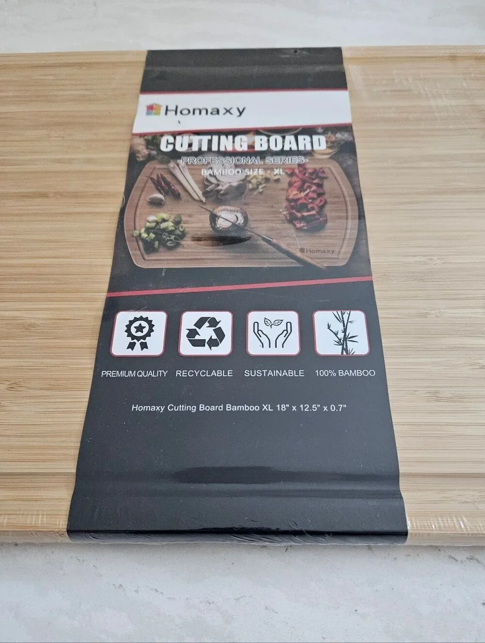 Homaxy Bamboo Cutting Board Natural Light Brown